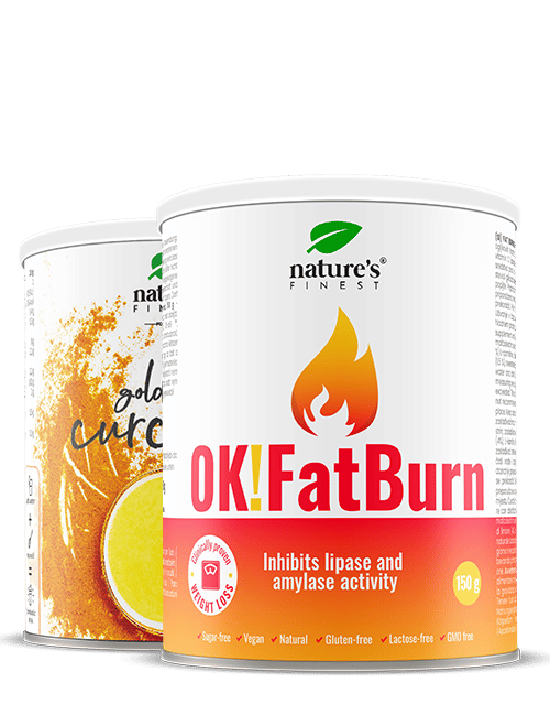 Golden Curcuma Latte + OK!Fatburn , 50% Popust , Protivnetno , Imunski Sistem , Hujšanje , Blokira Encime Ogljikovih Hidratov In Maščob