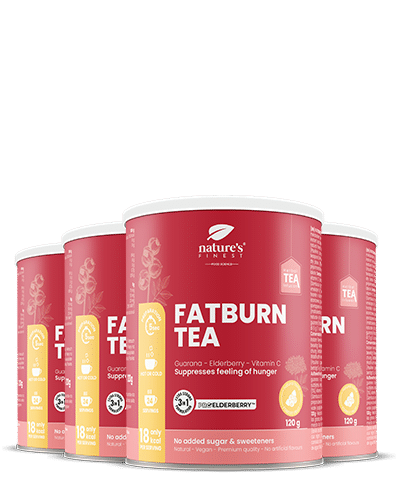 100% Organski Čaj za Hujšanje | 4 x FatBurn Tea with ProElderberry™ | Pegasti Badelj in Baldrijan | Vegansko | od Nature's Finest.